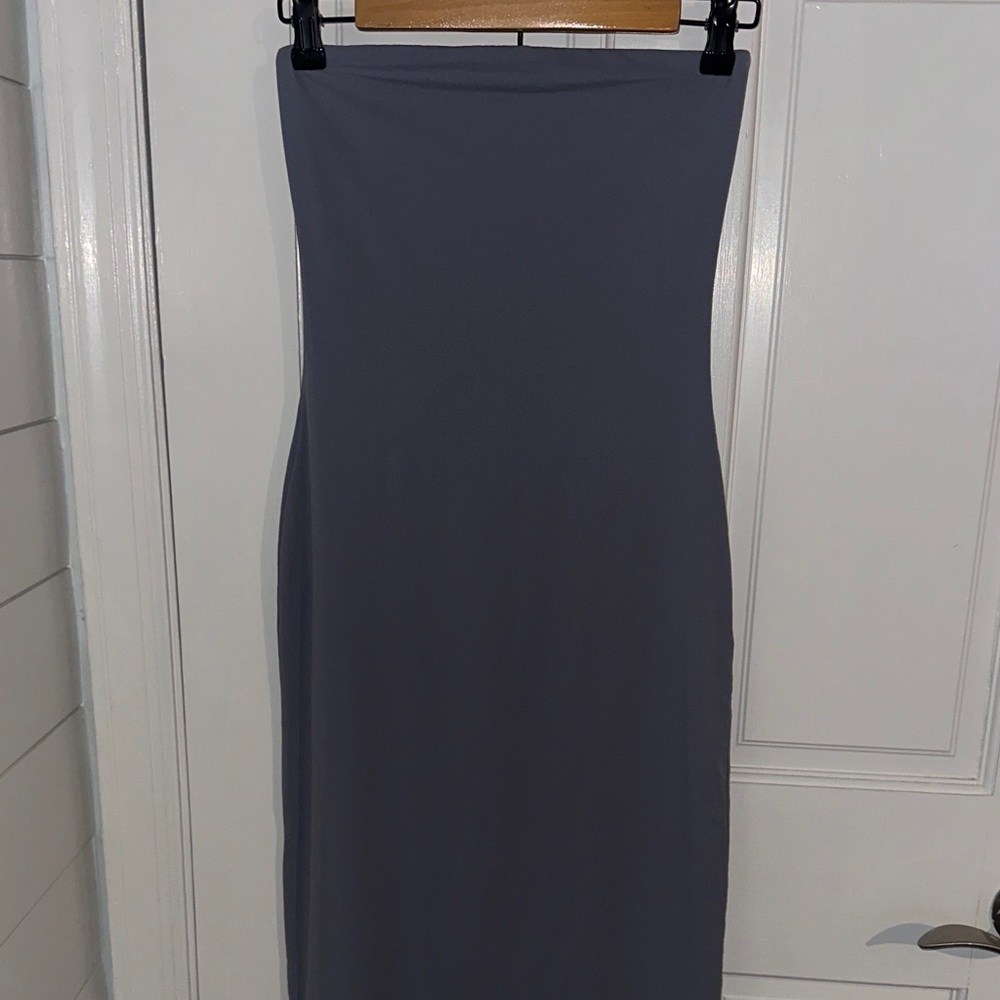 SKIMS midi blue bodycon dress